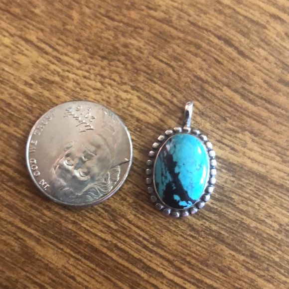 Sterling Silver Real Turquoise Pendant - Picture 7 of 12